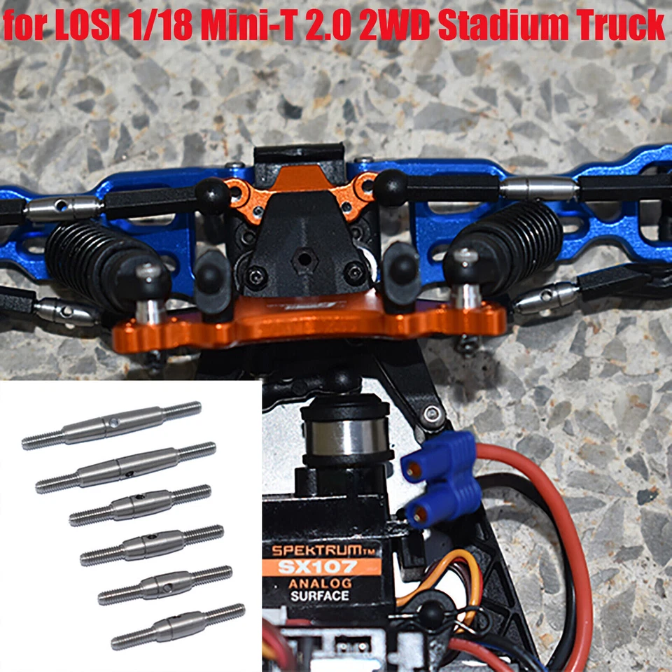 For LOSI 1/18 Mini-T 2.0 2WD Stadium Truck RTR Metal Car Tie Rod Lever Link Set - Image 3 of 4