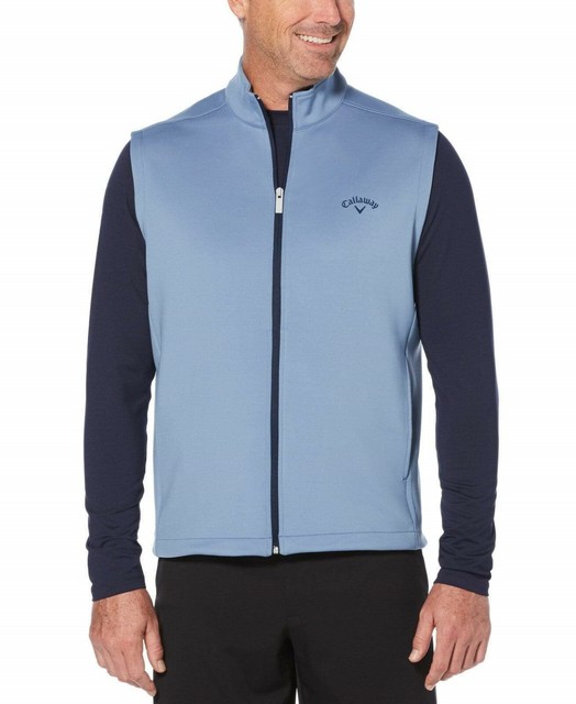 NWT Callaway High Gauge Fleece Sleeveless Mens Golf Vest Light Blue MSRP 75 eBay