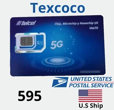 Telcel Mexico  TEXCOCO  ALREADY ACTIVATED  SIM Card 5G TECHNOLOGY,LADA 595