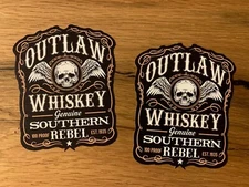 2x Outlaw Biker Sticker Vintage Skull Sticker V2 Motorcycle Old School Cult MG067