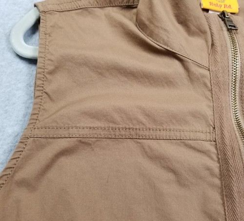 Ruby Rd. Utility Vest Women’s Medium M Brown Sleeveless Full Zip Safari Stretch - Picture 14 of 16