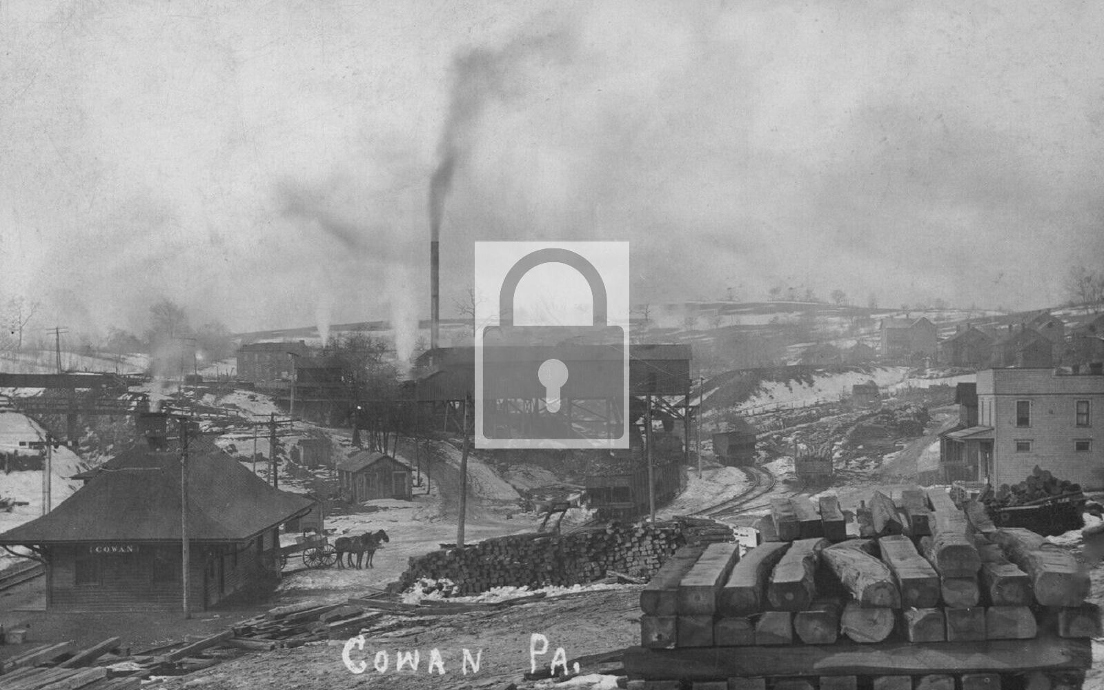 Railroad Train Station Depot Cowan Cowansville Pennsylvania PA 4x6