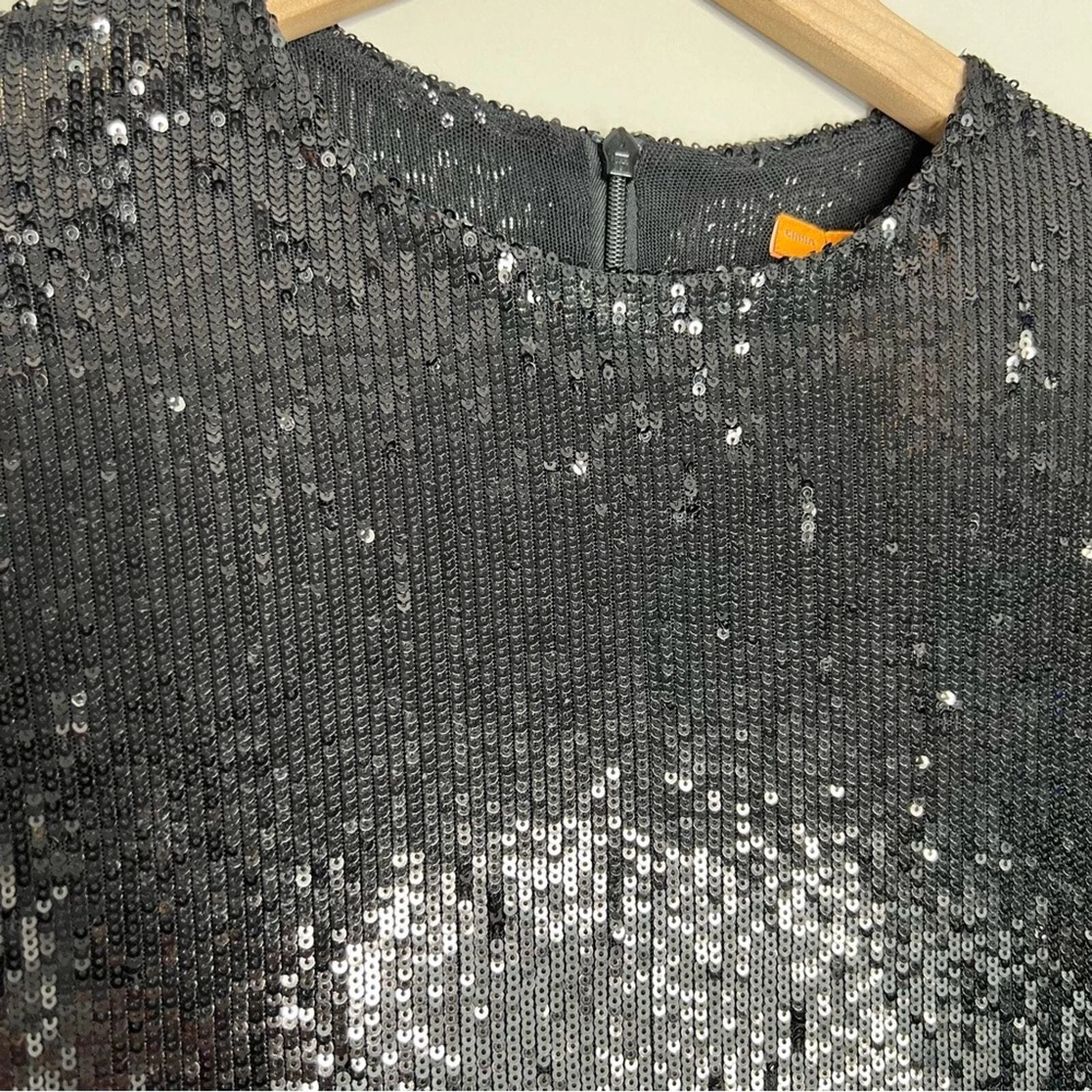 Abito Tory Burch nero paillettes manica 3 4 sera festa vestito nuovo anni taglia S