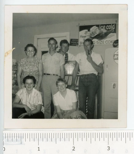 c1950s Photo Oklahoma or Texas People Restaurant Seeburg Jukebox Coca-Cola Sign
