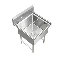 POT SINK HEAVY DUTY STAINLESS STEEL 16GA (0.0625") 1 TUB 23X24 NSF NO DRAINBOARD