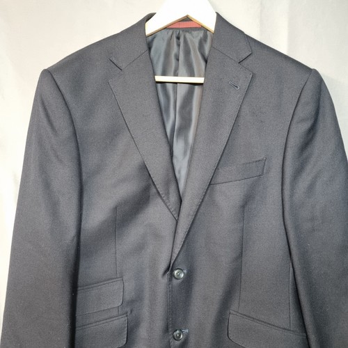 M&S Sartorial Mens Blazer Size M 40in Navy Blue Alfred Brown Cloth Wool Blend - Picture 2 of 10