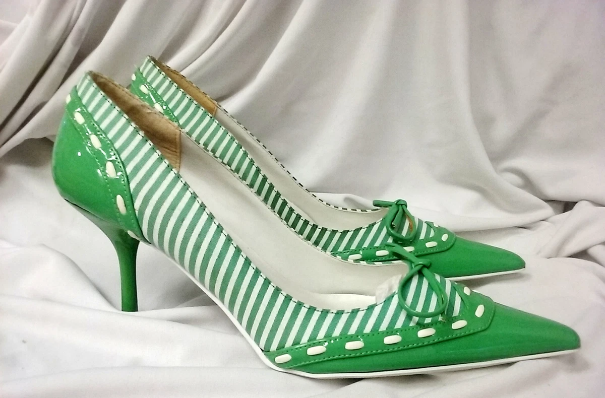 Green and white dress best sale shoes