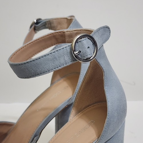 BCBGeneration Microsuede Block Heel Platform Cushioned Sandals 10 Baby Blue - Picture 9 of 18