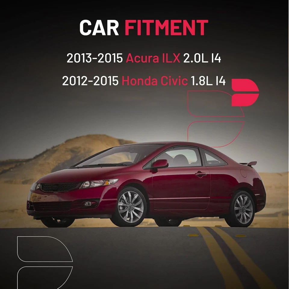 4pcs For 1.8L L4 2012 2013 2014 2015 Honda Civic Ignition Coil & Spark Plug Foto 3 de 4