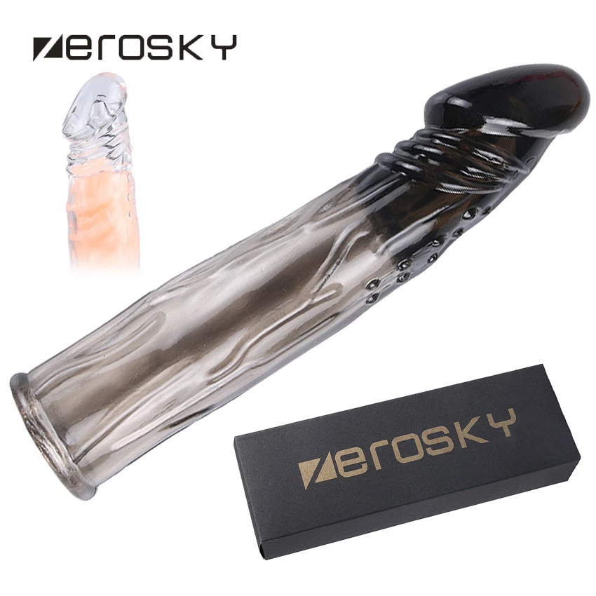 Condoms Thick Bigger Cocks Male Penis-Extension Extender_Sleeve_Men Masturbation