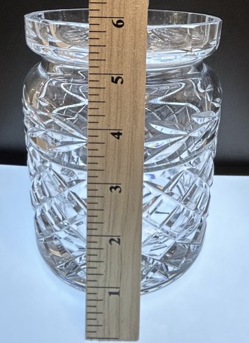 Waterford Crystal Glass Glandore Biscuit Barrel Sweet Candy Cookie Jar & Lid 7" - Picture 7 of 11