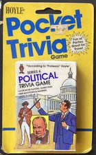 Vintage Hoyle Pocket Trivia Game Series 6 Political Trivia Game 1984 New W/Card