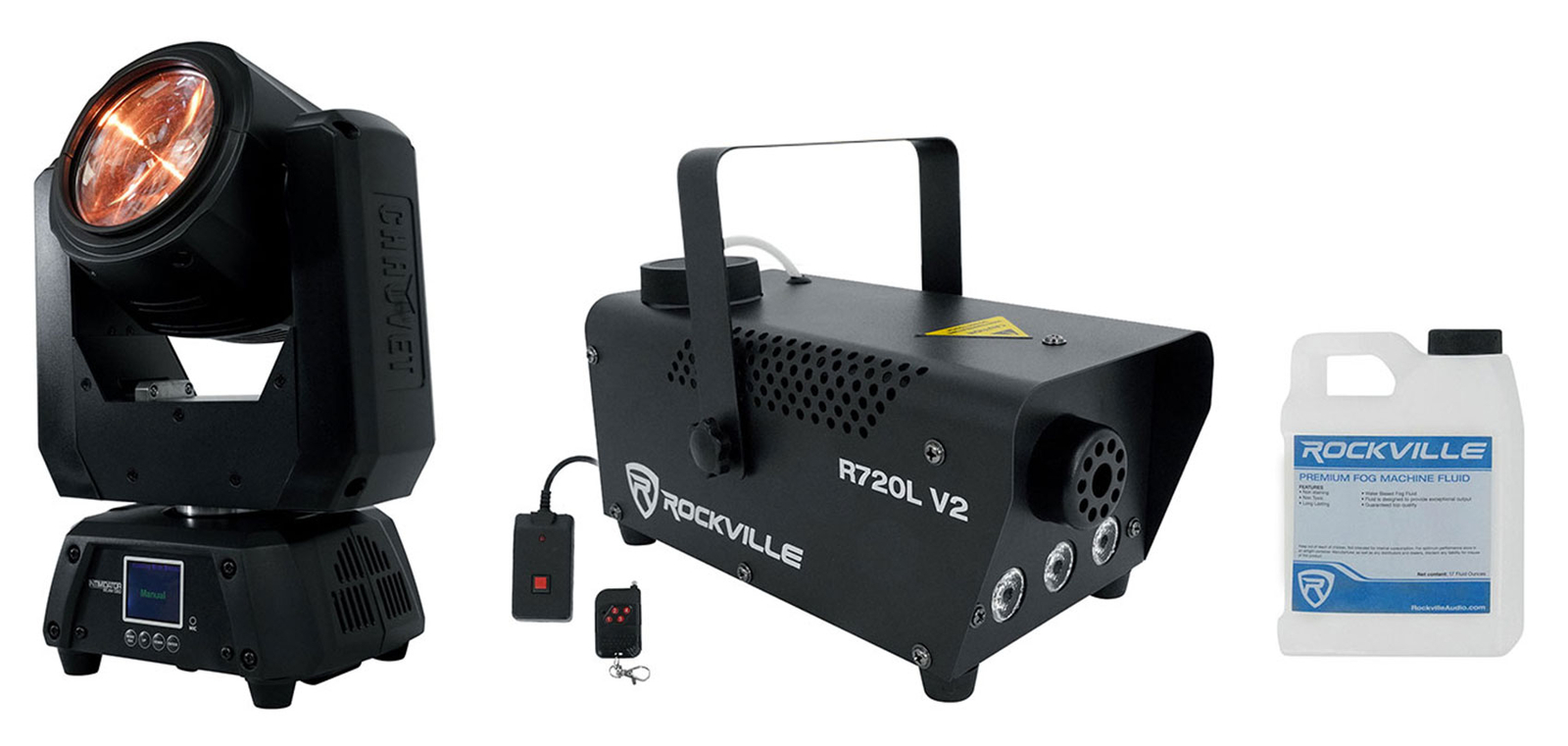 Chauvet DJ Intimidator Beam Q60 60w RGBW Moving Head Beam Light+LED Fog Machine