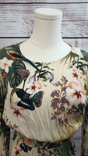 H& M Tropical Pleated Dress Sz 2 So Cute! - Picture 8 of 14