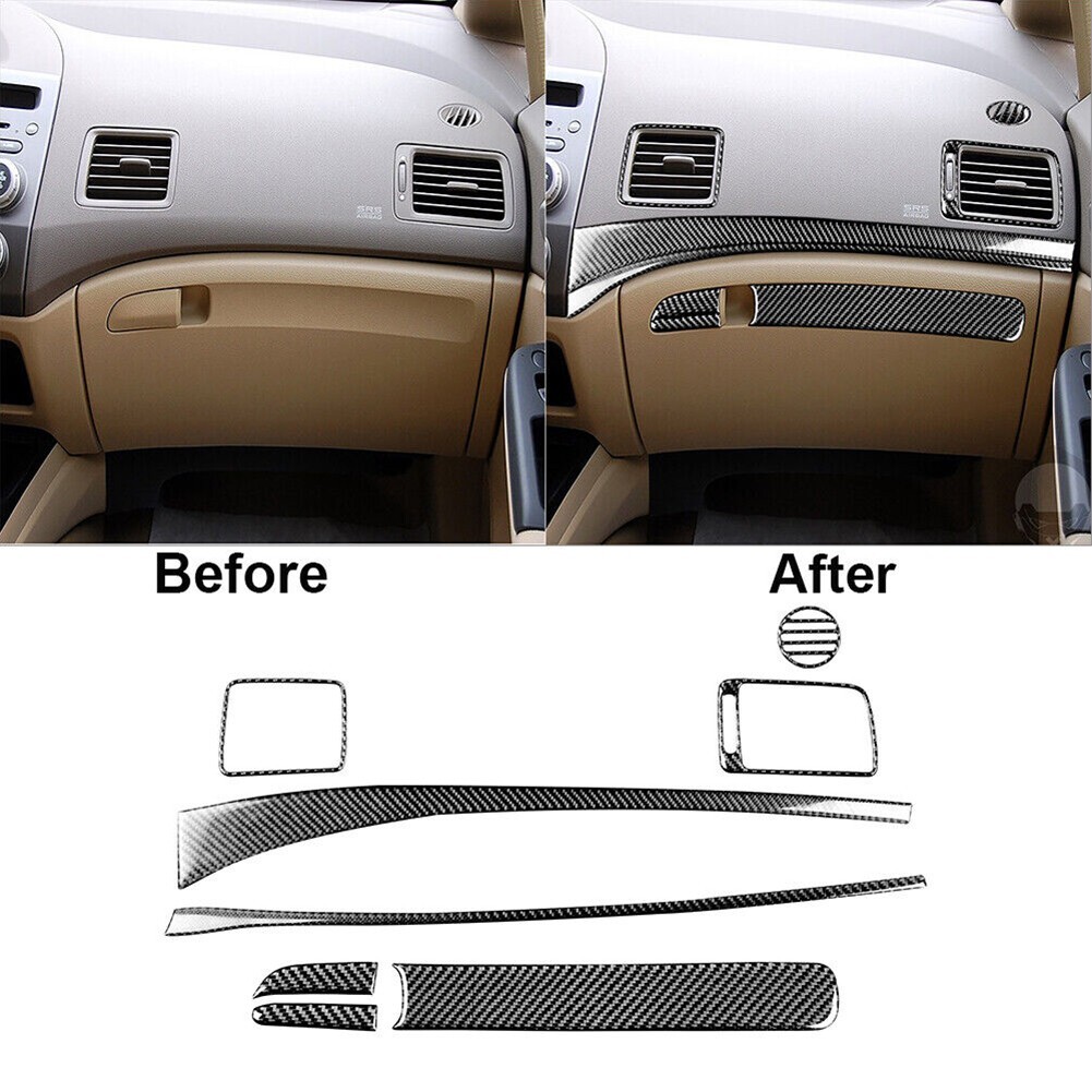 Custom Fit Carbon Fiber Trim Set for Honda Civic 8th Gen 0611 Dashboard eBay