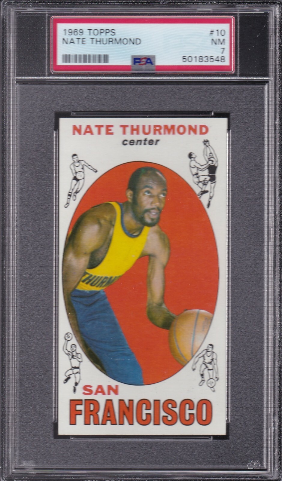 1969 Topps NBA #10 NATE THURMOND (RC) (HOF) PSA 7 NM San Francisco WARRIORS