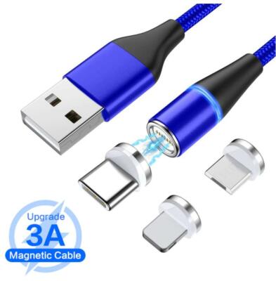3in1 Ladekabel für Samsung Handy iPhone Huawei Xiaomi USB Typ C 8-Pin LED