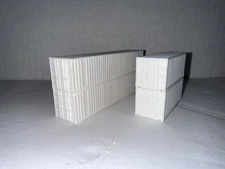 N Scale Shipping Containers (4-Pack) High Detail 3D Model 1:160 White 40’ / 20’