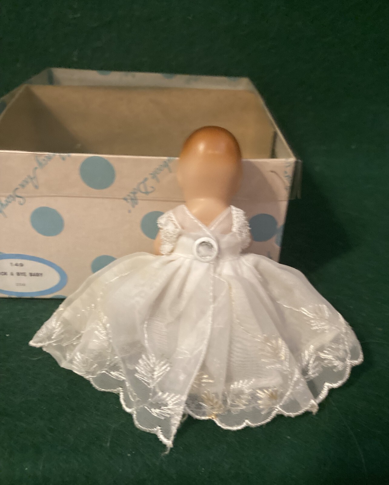 VINTAGE 3 1/2" NANCY ANN STORYBOOK DOLL #149 ROCK A BYE BABY PLASTIC WITH BOX