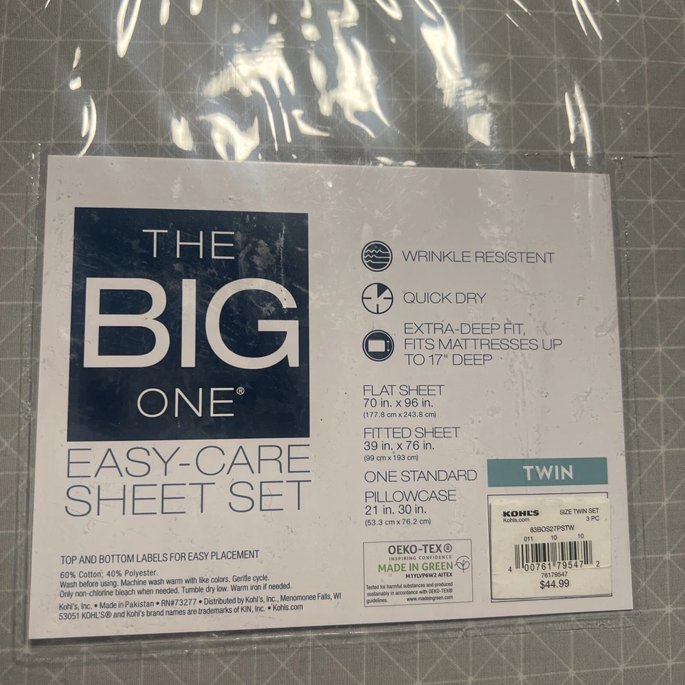 Juego de sábanas The Big One Easy Care gris tamaño doble - Nuevo - 08b Foto 4 de 4