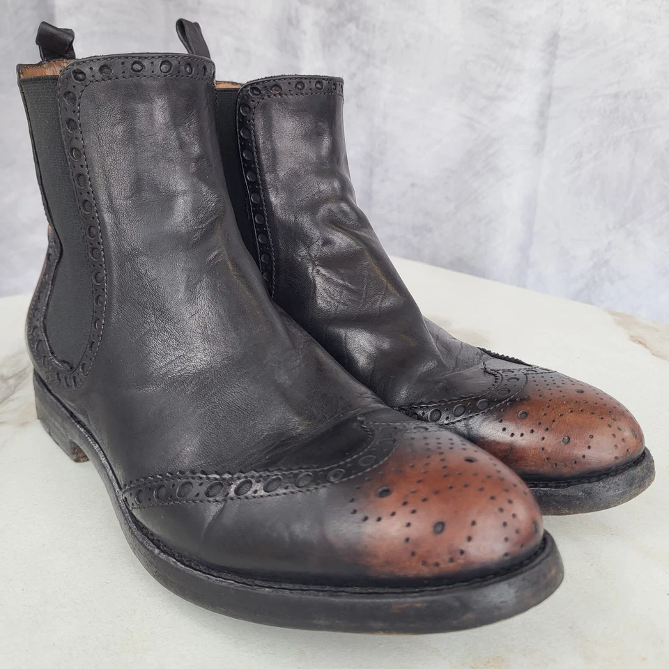 Botas Chelsea Alberto Fasciani pátina punta de ala para mujer talla 36,5 marrón EE. UU. Foto 2 de 4