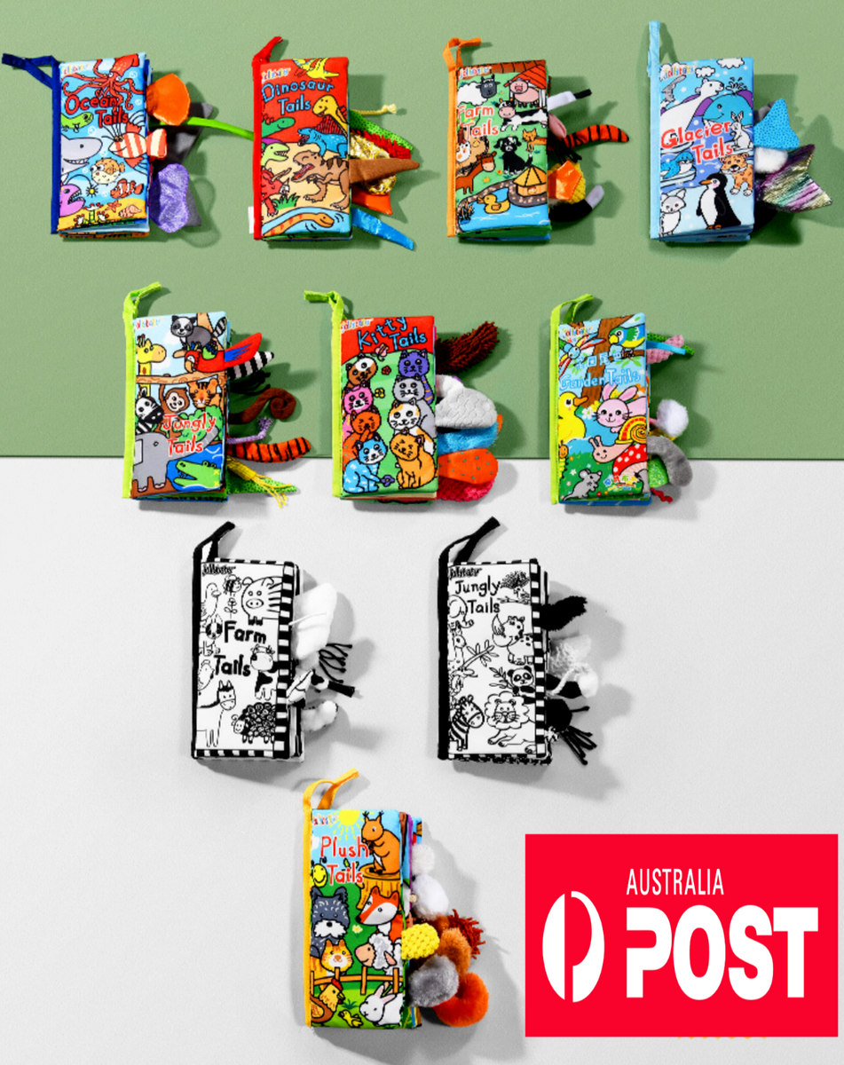 Jollybaby Animal Tails Cloth book Early Education Baby Sensory