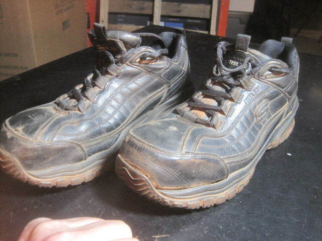 Skechers Menapos;s Work Shoes Steel Toe National products Con Solid Free shipping / New 10 Size BLACK