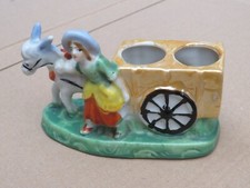 Vintage Japanese Novelty Kitsch Donkey And Cart Ornament