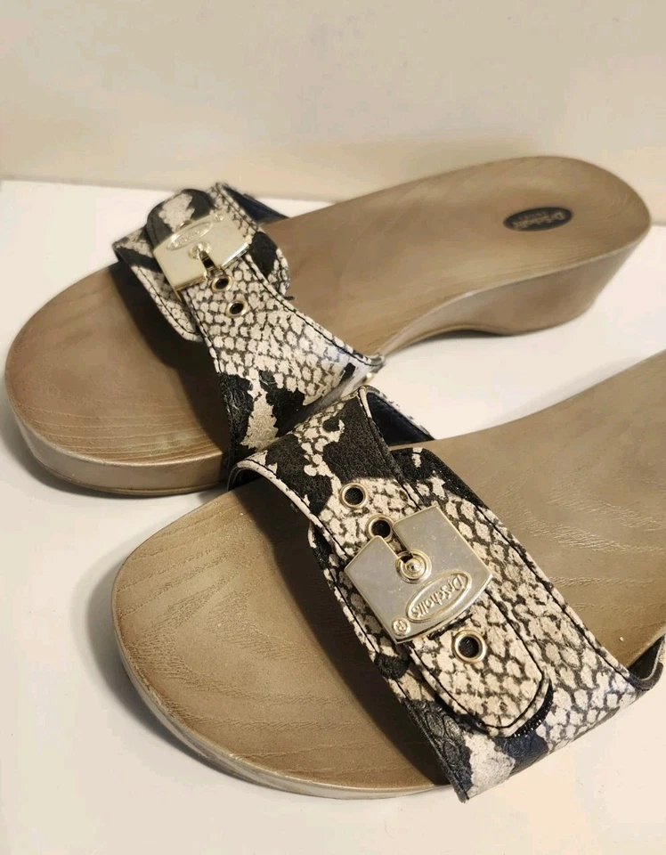Sandalias Dr. Scholl's Estampado Piel de Serpiente "Sandalias de Ejercicio Originales" EVA Slide Talla 6 Foto 3 de 4