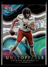 2022 Panini Select Draft Picks Unstoppable Silver Prizm Patrick Mahomes II Texas