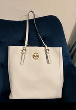 Michael Kors Saffiano Leather White Large Tote, Gold Hardware, Dust Bag