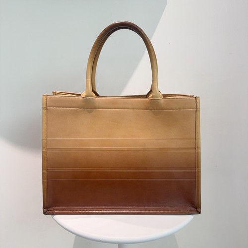 Dior Book Tote Medium Gradient Brown Calfskin Leather Daily Tote Duty Paid