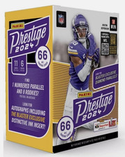 2024 Panini Prestige Football Factory Sealed Retail Blaster Box 6 Packs of 11 Ca