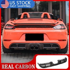 For Porsche 718 Boxster Cayman 16-21 Real Carbon Fiber Rear Bumper Diffuser Lip