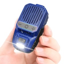 Wearable Bluetooth Speaker with RGB/Flashlight Clip-On Speaker, Blue