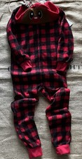 PJs  Presents Reindeer Christmas One Piece Footless Pajamas Size 4-5
