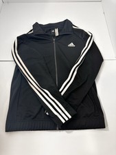 adidas Men  s Essentials Warm-Up 3-Stripes Track Jacket Black/White Size M