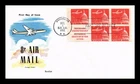 US COVER AIR MAIL 8C BOOKLET FIRST DAY ISSUE SCOTT C64B FLUEGEL CACHET