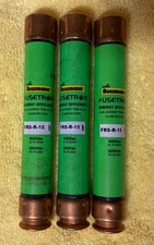 Lot of 3-Bussmann FRS-R-15 Fusetron Time Delay Fuse Class RK5 600V 15Amp