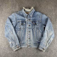 Levi  s Denim Jacket Womens 46 L Vintage 80s Type 3 Jean Jacket Distressed 0217