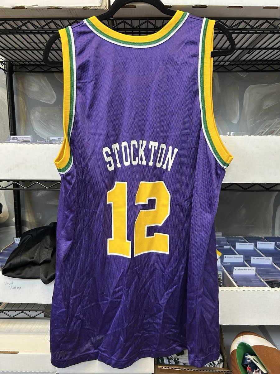 NBA ユタジャズ ストックトン オーセンティック ジャージ  Vintage 90s John Stockton Champion Utah Jazz Basketball Jersey