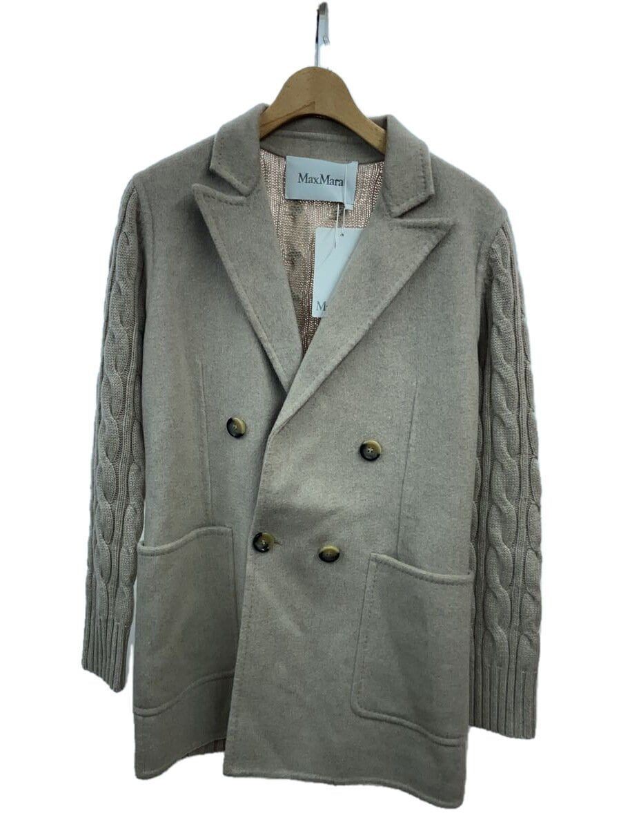 ALTRA Cappotto doppio MAX MARA altro maglia cavo misto cashmere XS lana cammello tinta unita