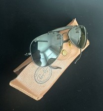 Vintage Bausch Lomb Ray-Ban Outdoorsman Black Chrome Aviator Sunglasses with C
