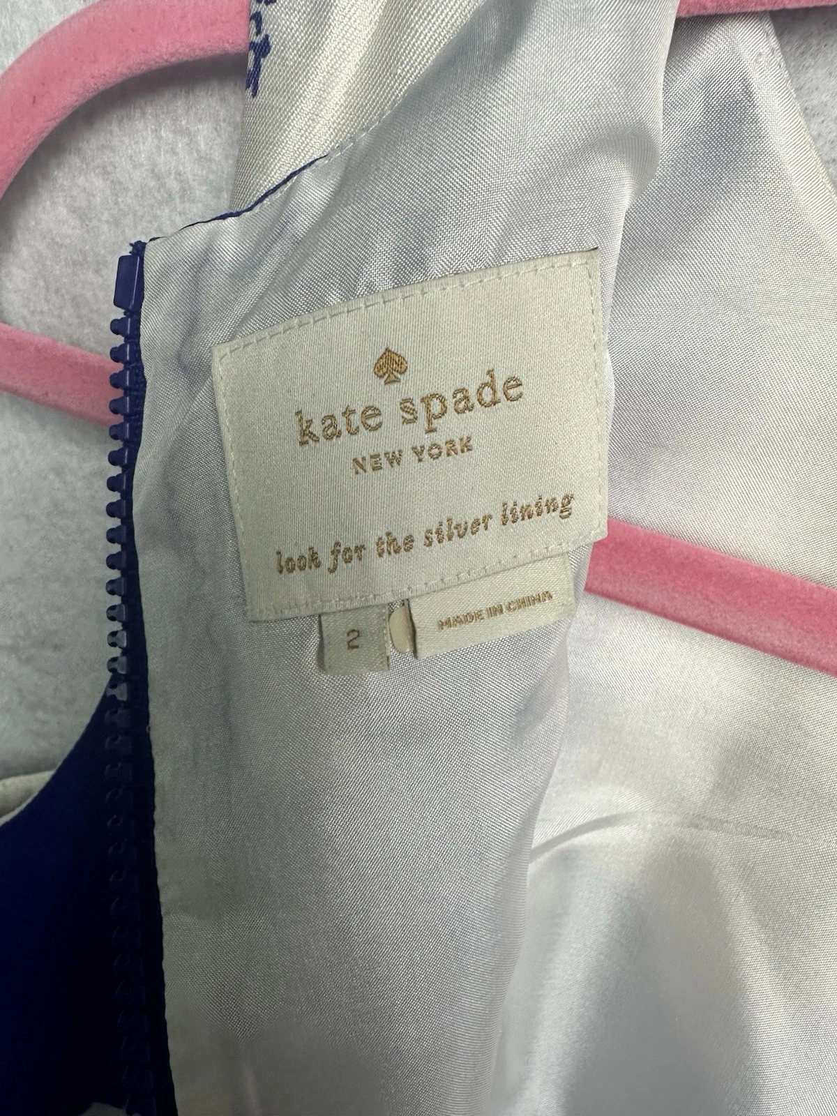 Abito da cocktail donna Kate Spade taglia 2 misto seta stampa astratta zip us intime ottimeioni