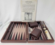 Vintage Cardinal Backgammon Game Set Folding Case Complete Dice Guide Packaged