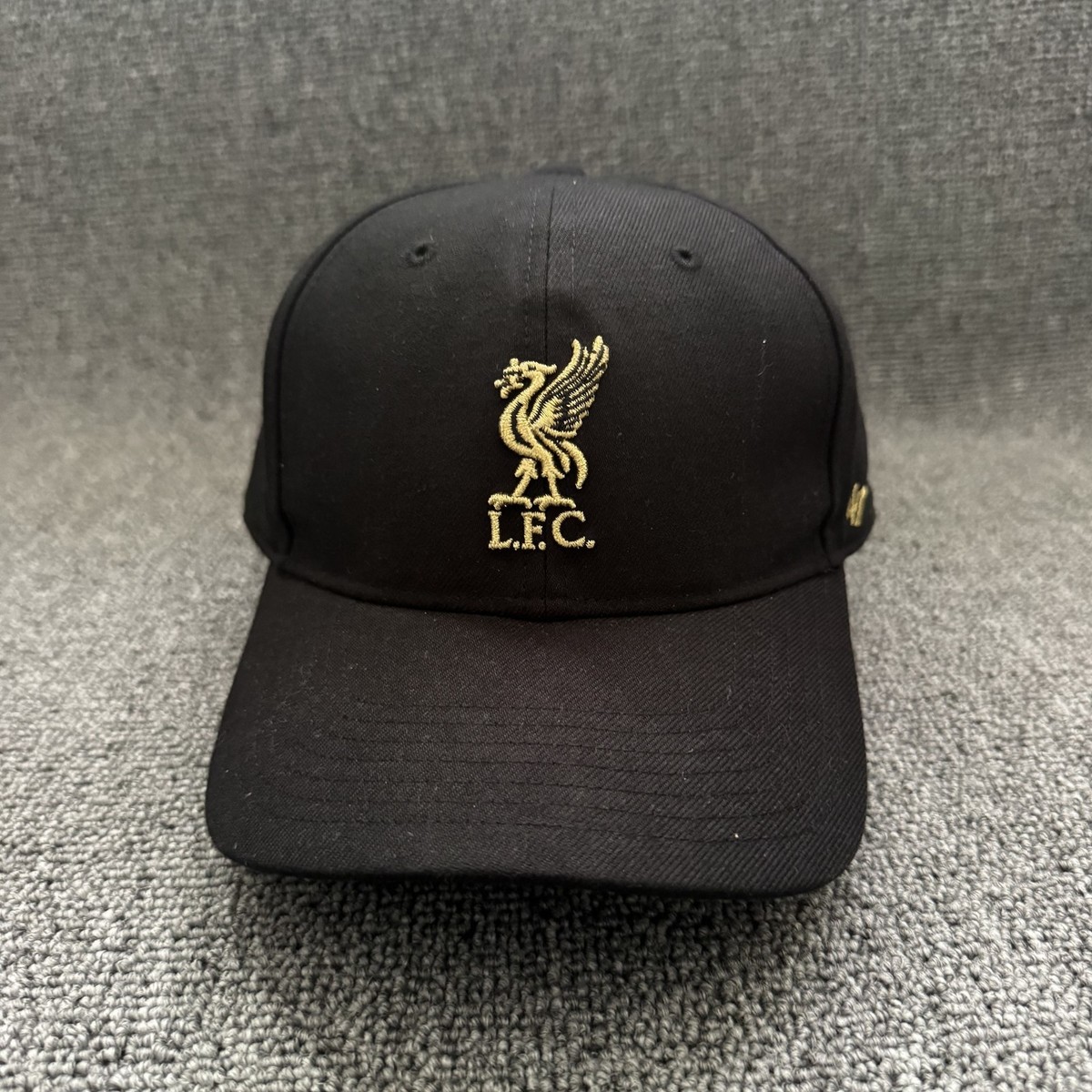 '47 Brand Liverpool FC Snapback Cap Black Gold Curved Brim Hat