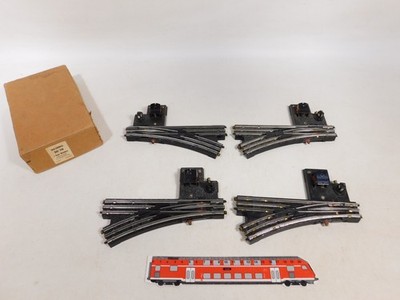 4x Trix Express H0 DC Bakelit E-Weiche Elektroweiche 1x OVP #DV173-1