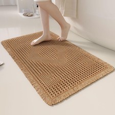 Non Slip Bath Mats for Bathroom Soft Absorbent Boho Bathroom Rugs with Tassel...