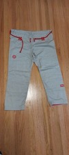 NUEVO MAEDA ETIQUETA ROJA 2.0 8 OZ ALGODÓN TALADRO GI PANTALONES GRIS Y ROJO RIBETE A1L IBJF