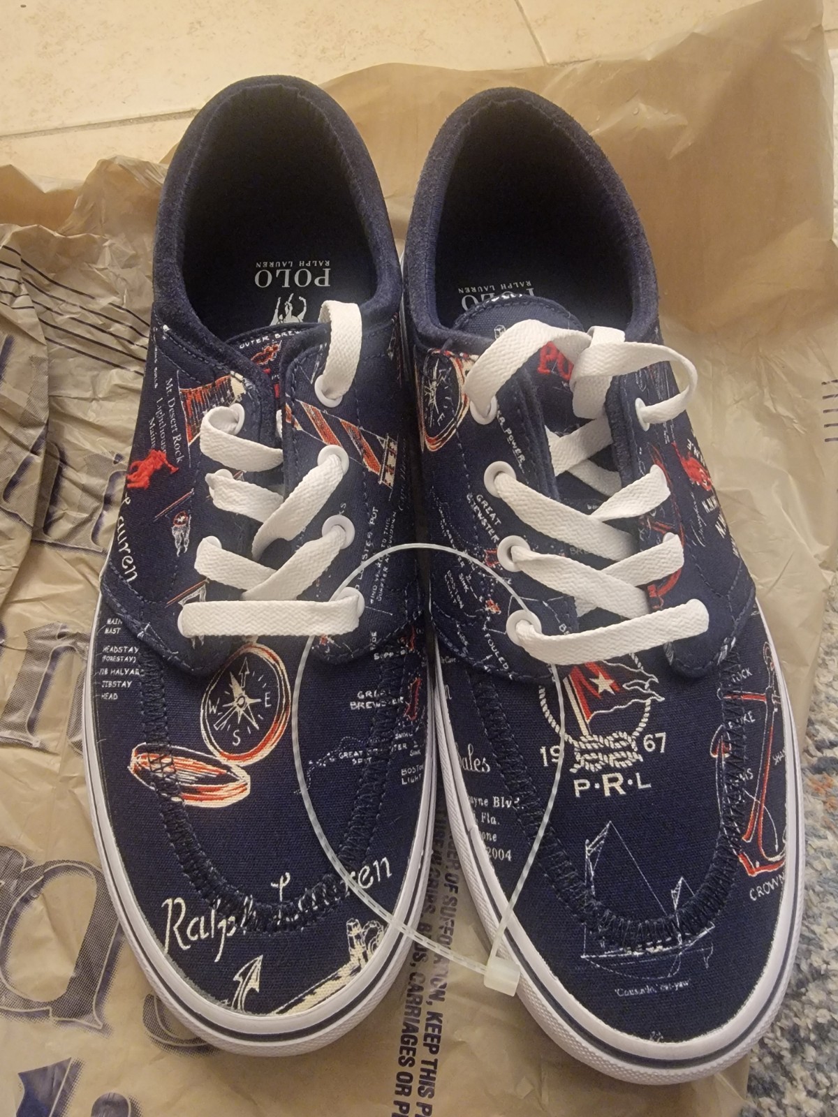 Scarpe Polo Ralph Lauren Keaton Pony Tela RLPC Nautica Uomo Taglia 10 Nuove